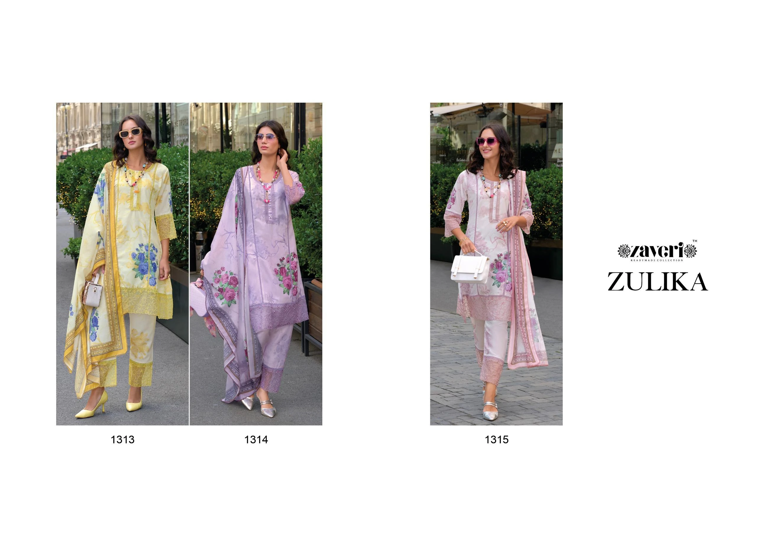 Zaveri Zulika Cotton Wholesale Fancy Readymade Salwar Suit Catalog — Wholesale Salwar Suits, MPA wholesale from Surat — view 4